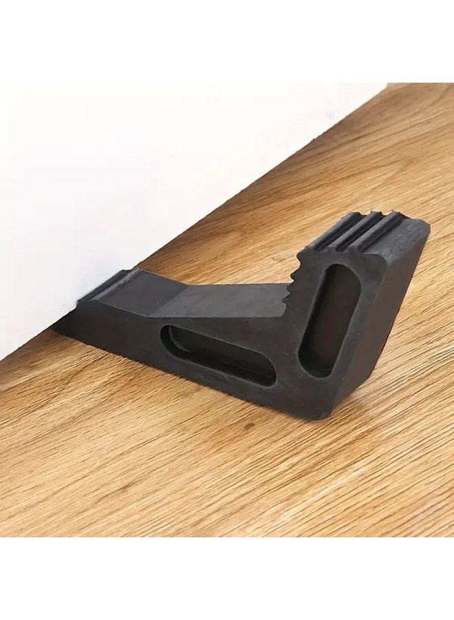 2pcs Black Door Stopper Wedge Windproof Removable No Drill Installation Anti Collision Protection - Image 3